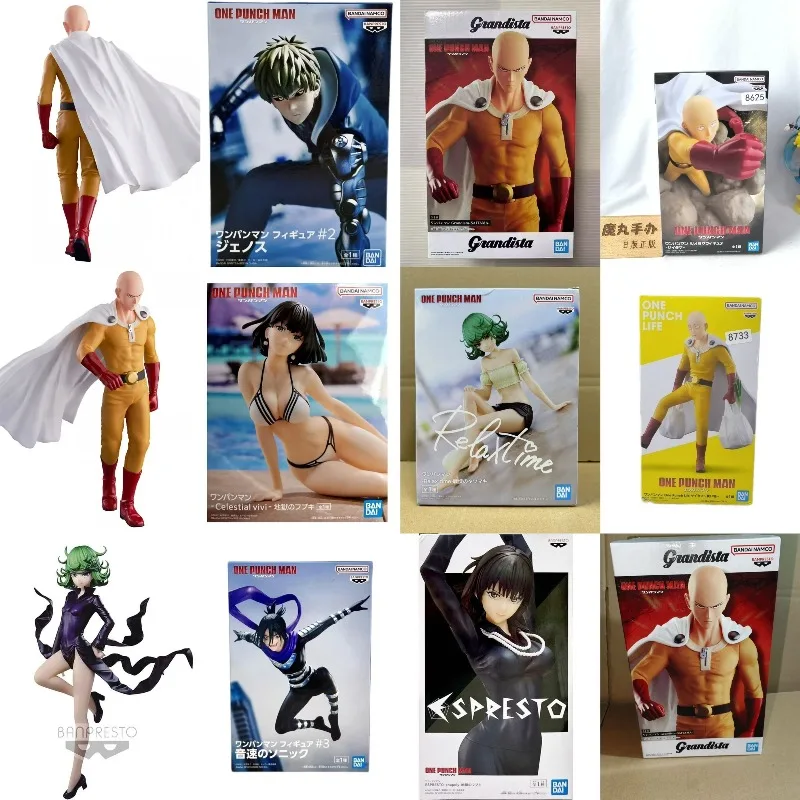 Фото Оригинальные коллекционные фигурки Bandai ONE PUNCH MAN: Генос, Ужасный Торнадо, Сайтама, Гаро, Фубуки — аниме-модели, игрушки, украшения №1