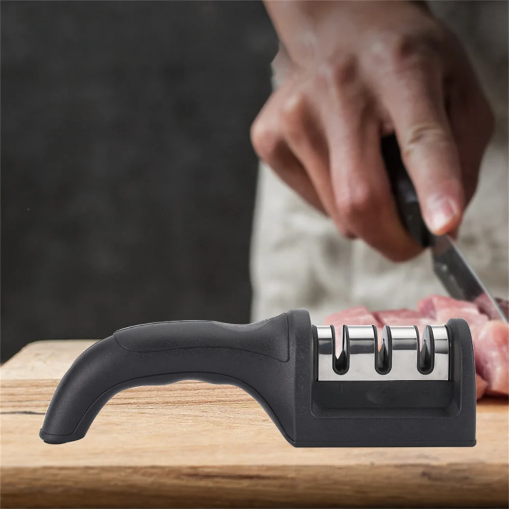 

Knife Sharpener 3 Stages Professional Kitchen Sharpening Stone Grinder Knives Whetstone Tungsten Diamond Ceramic Sharpener Tool