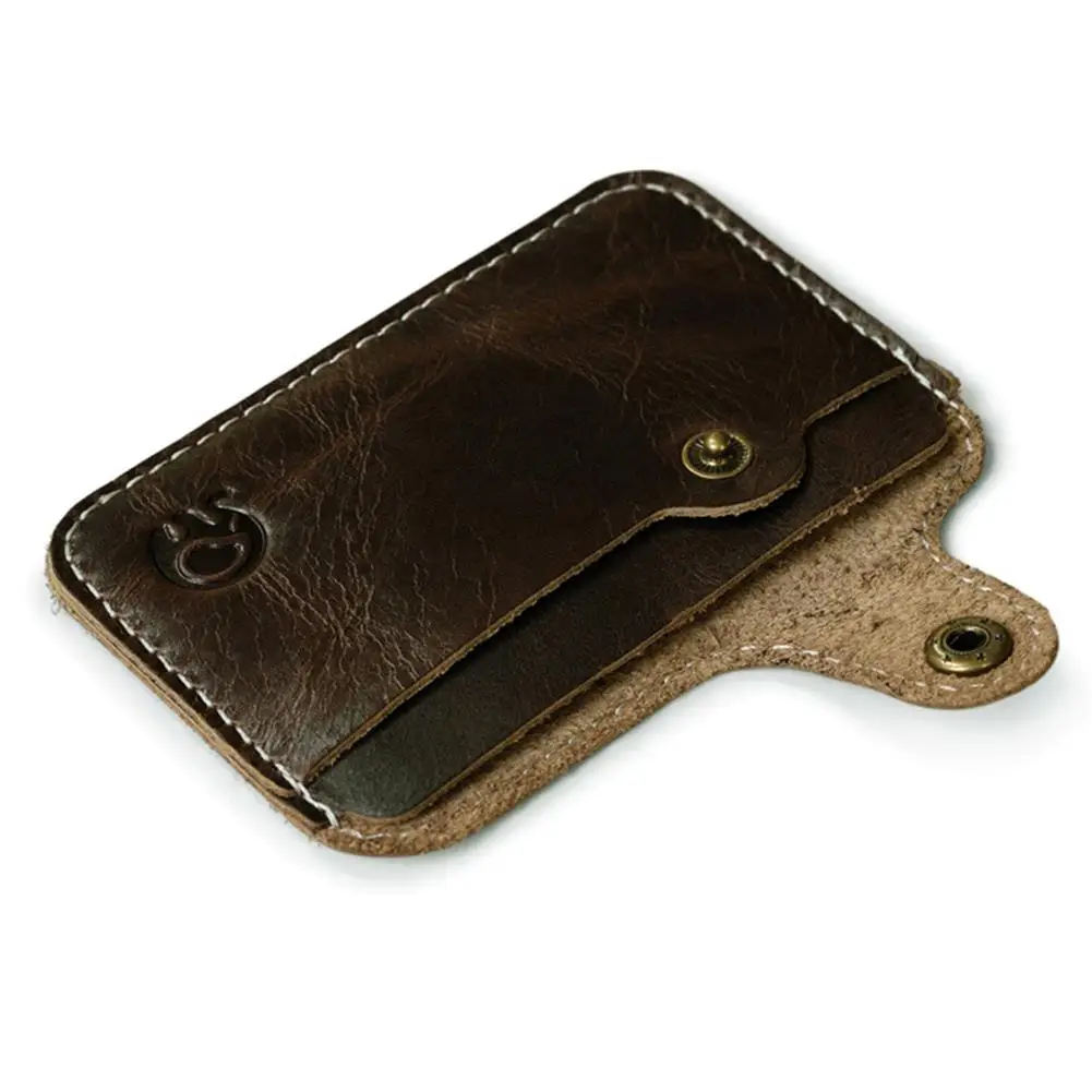 Retro Leather Card Wallet Men Business Bank Card Holder Thin Credit Card Case Convenient Small Cards Pack Cash Pocket