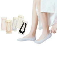 fashion all match solid color non slip silicone cotton socks woman socks ice silk invisible invisible socks shallow boat socks