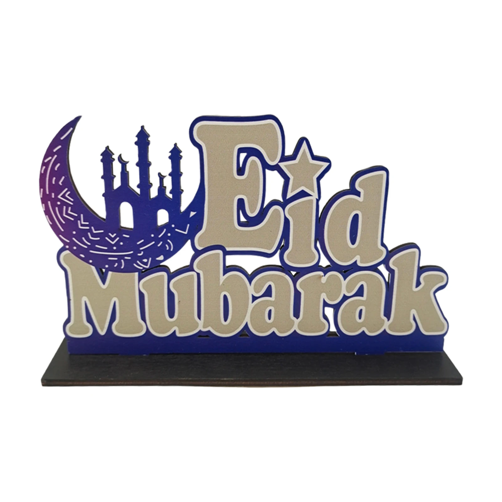 

Wood Craft Ramadan Eid Mubarak Decorations For Home Moon Wooden Plaque Ornament Islam Muslim Party Supplies
