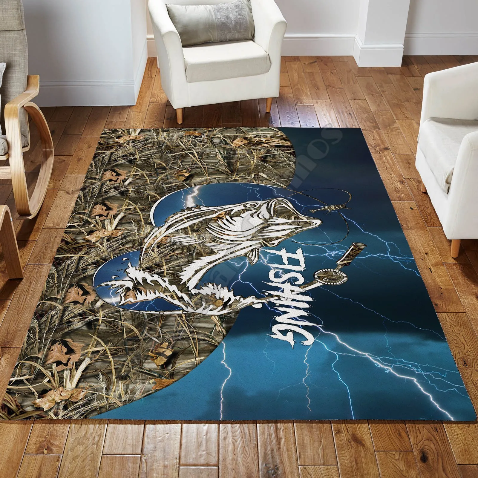 

PLstar Cosmos Bass Fishing Sport Area Rug Gift 3D All Over Printed Rug Room Mat Floor Anti-slip Large Carpet Home Decoration