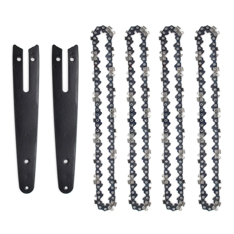 

Sharp 4/6 Inch Chainsaw Chains and Guides Set for Mini One-hand Electric Saw Accessories Anti-corrosion Manganese Steel
