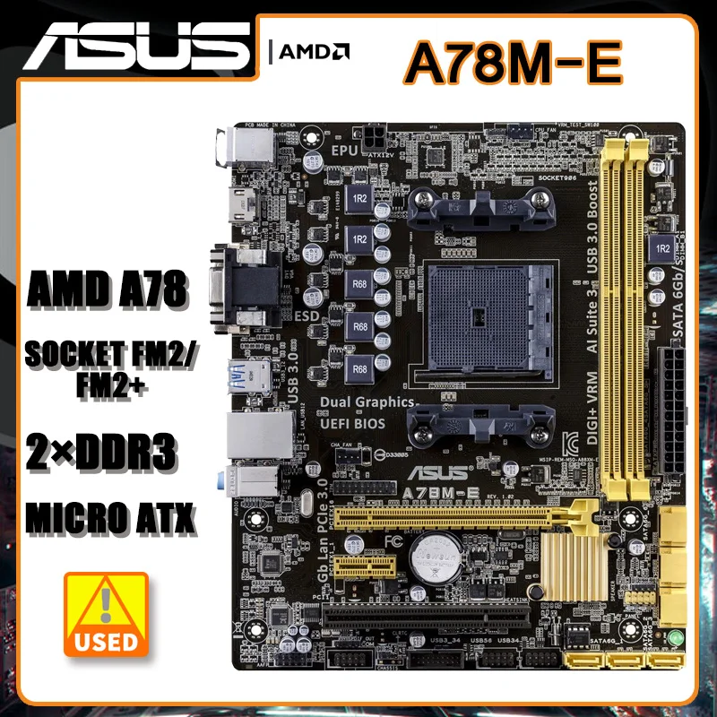 

FM2/FM2+ AMD A78 Motherboard d ASUS A78M-E motherboard DDR3 32GB SATA III USB3.0 HDMI VGA Micro ATX For AMD A10-7800 cpu