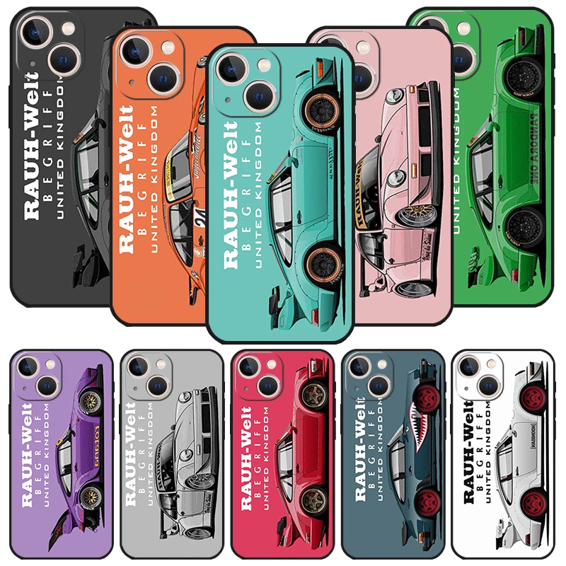 Спортивный автомобиль Drift RWB 911 964 933 черный чехол для телефона Apple iPhone 14 12 13 Mini 11 Pro Max XR 7 8 + SE 2020 XS 6 6s Plus 5