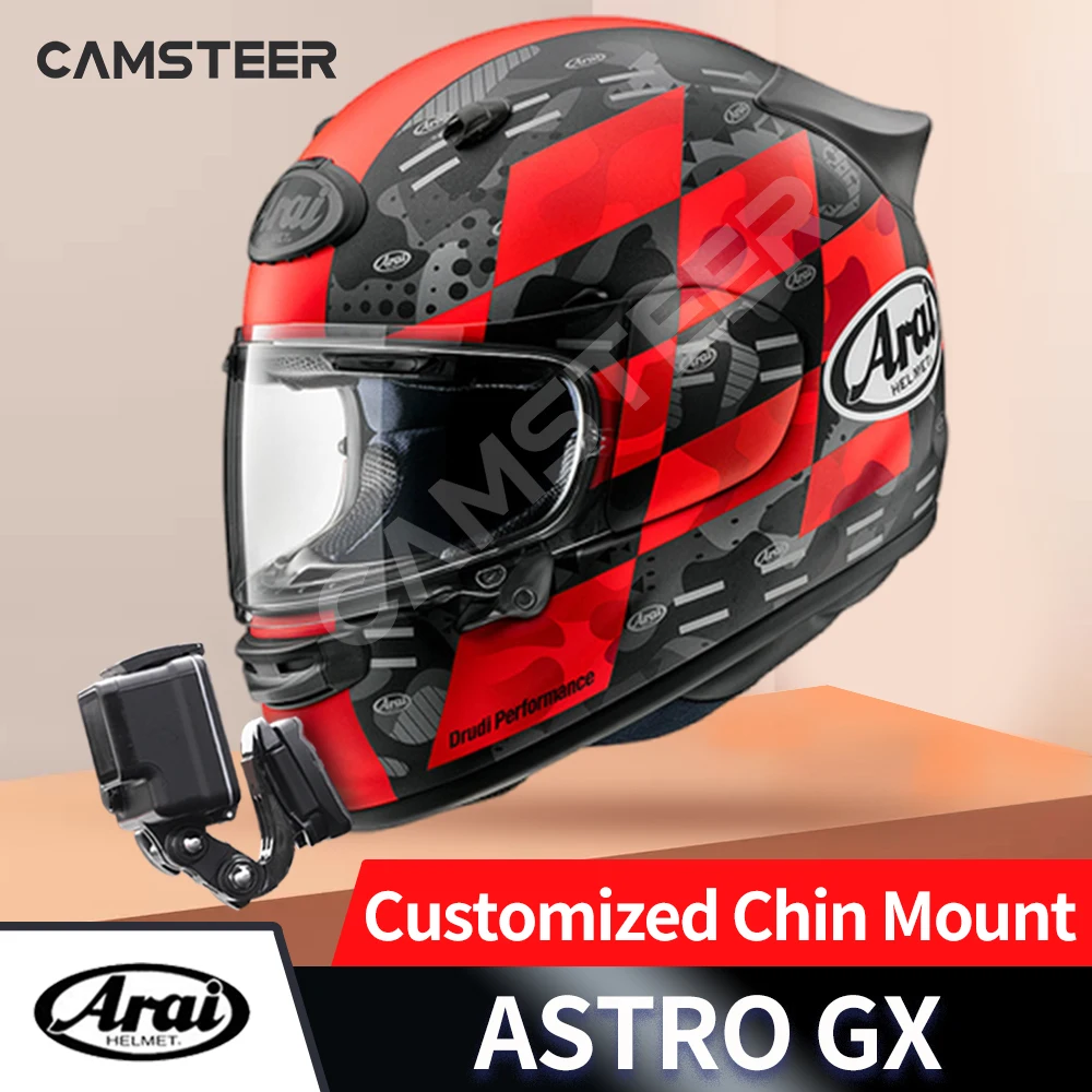 

Camsteer Customized CNC Aluminium Arai Astro Gx Helmet Chin Mount for GoProMax Hero 10 9 Insta360One X2 DJI AKASO Camera
