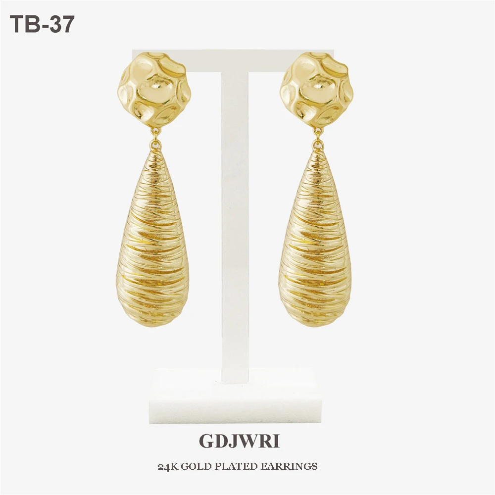 

Fashion Jewelry Statement Big Earings Long Earring 24K Dubai Costume Drop Ear rings For Women Party Birthday Gifts