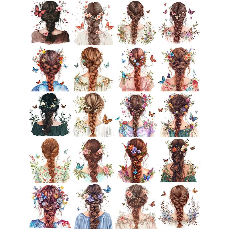 20 шт./упаковка декоративные длинные наклейки на спину для девочек