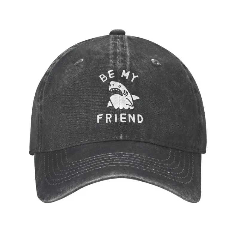 

Custom Cotton Shark Seaside Be My Friend Baseball Cap Sports Men Women's Adjustable Dad Hat Summer