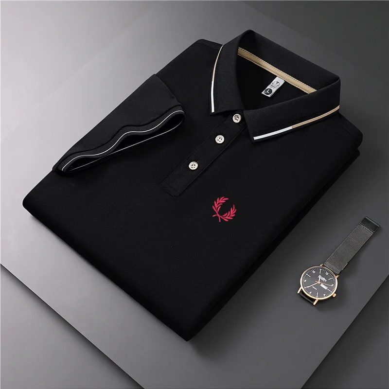 

2023 SummerHigh Quality Men Polo Shirts T-shirt Lapel Short Sleeve Polo Fashion Tops Trend Embroidery Brand Business Polo Shirt