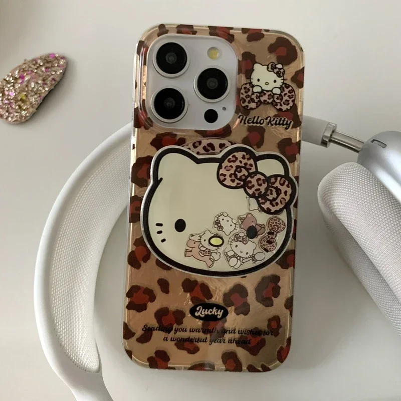Магнитный держатель Sanrio Hello Kitty с леопардовым принтом чехол для телефона Magsafe