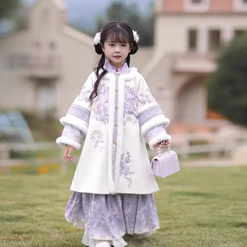 Платье ханьфу для девочек детский карнавальный костюм дня рождения зимняя новая