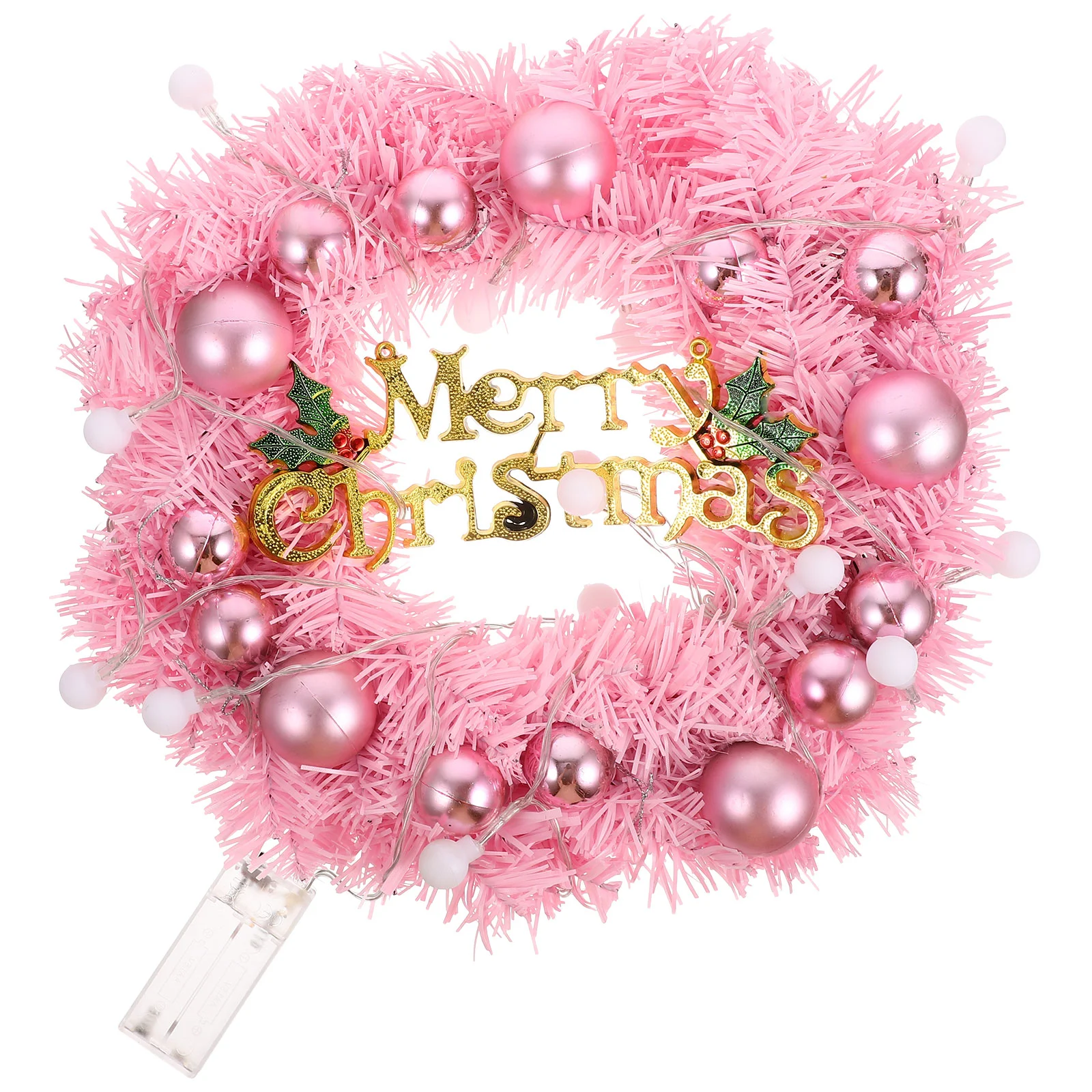 

Home Decoration Christmas Wreath Sting Lights Decorative Door Wall Pendant Glowing Festival Scene Wrought Iron Gift