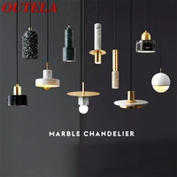 outela nordic pendant lamp modern creative luxury led brass fixtures marble decorative for home chandelier
