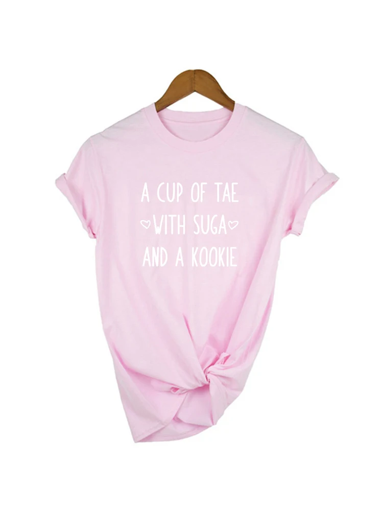 Женская забавная футболка с надписью A Cup of Tea with Sugar and Cookie хипстерские Camisetas