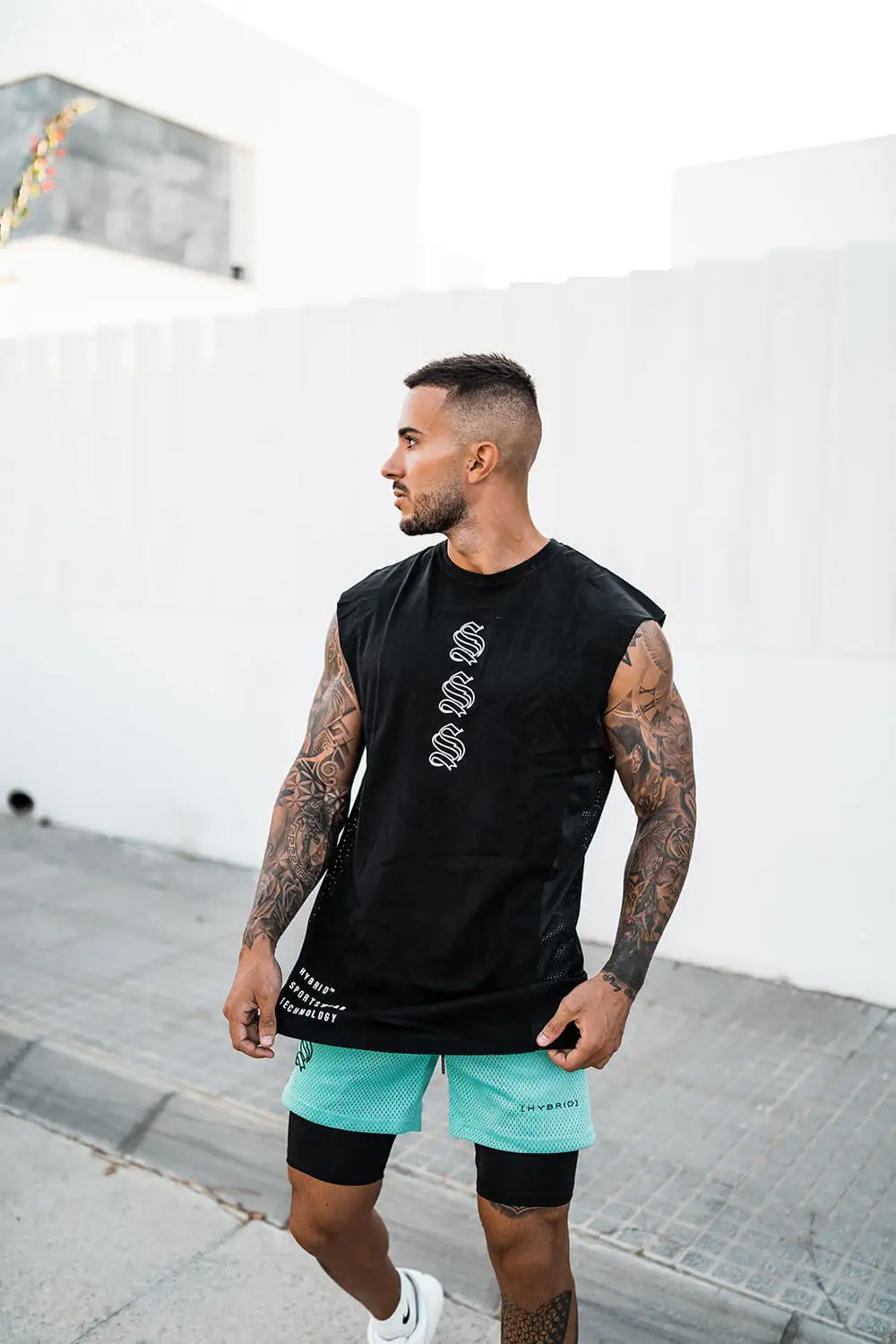 Майка для спортзала мужская рубашка без рукавов фитнеса жилет бега спортивные