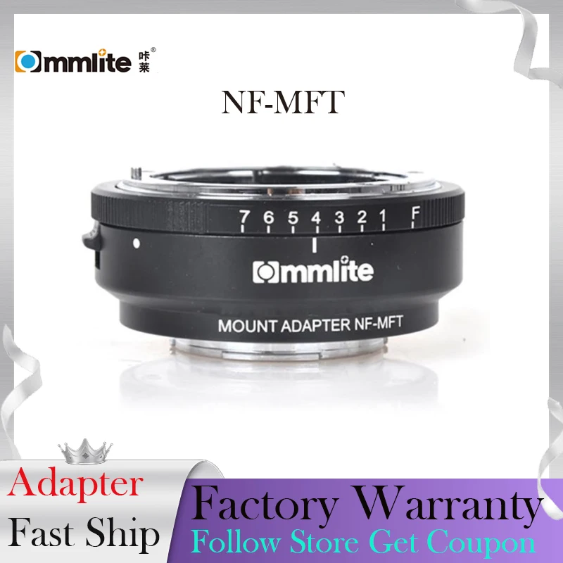 

COMMLITE CM-NF-MFT Manual Focus Lens Mount Adapter for Nikon F Lens (D/G/AI/S Lens) to M4/3 Mount Camera of Olympus / Panasonic