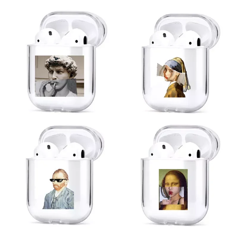 

Funny Case For Airpods Transparent Bluetooth Headphone Protective Case For Air pods Hard Cover
