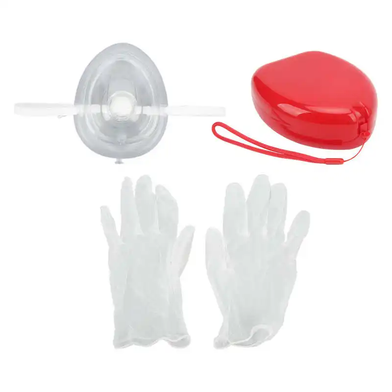 

CPR Resuscitator Clear PVC Latex Free Emergency Resuscitator CPR Breathing Face Shield for Artificial Respiration