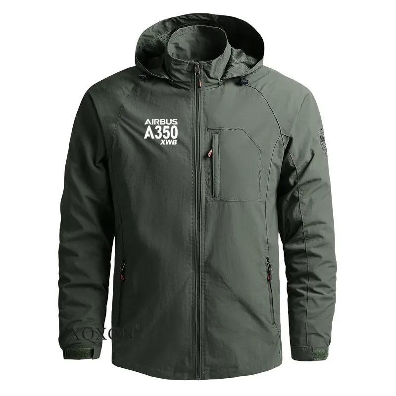 

2022 New Casual Pilot Jacket for Men Airbus A350 Xwb Outdoor Military Hiking Waterproof Hooded Windbreaker Man Coat Jackets