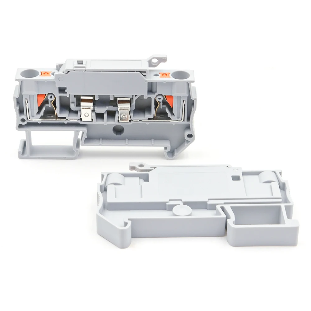 

10Pcs PT 4-HESI Fuse Holder Terminal Block 4mm² DIN Rail Spring Clamp Secure Electrical Connections