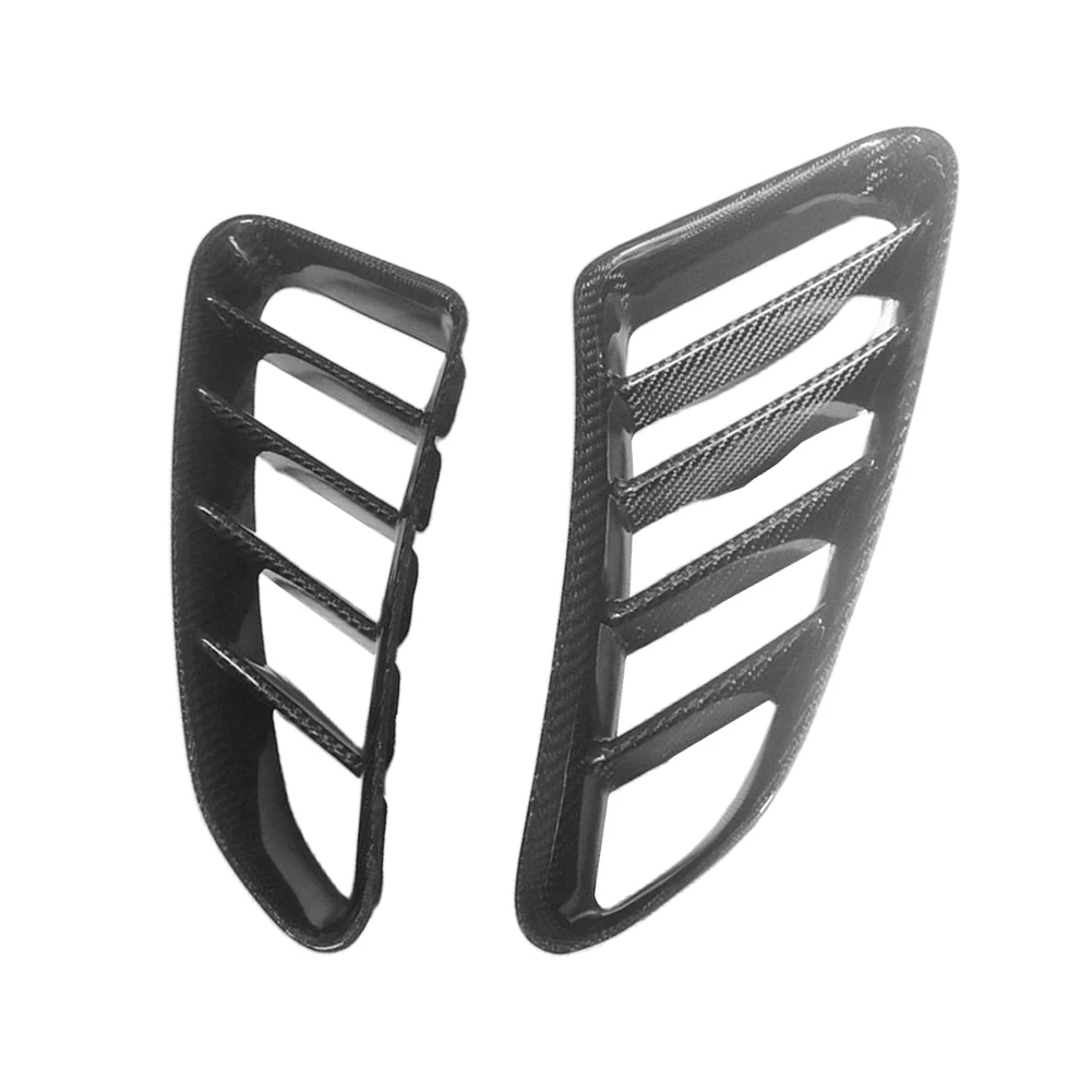 

Intake Cover Side Vent Air Duct Accessories 2pcs Anti-corrosion Black Fender Long Service Life Real Carbon Fiber
