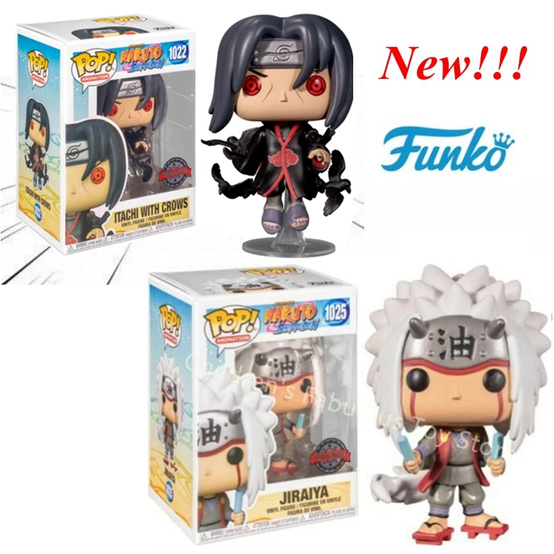 Новинка, экшн-фигурка FUNKO POP narutoe Itachi с воронами #1022 Jiraiya #1025 из ПВХ, Мультяшные игрушки, коллекция моделей для детей, подарки