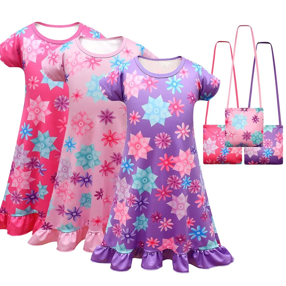 

Little Girl Clothes Kids Isabela Birthday 3-12 Years Clothing Children Princess Casual Ruffles Costume Madrigal Halloween Outfit