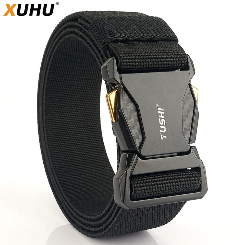 XUHU New Tactical belt Military high quality Nylon men's training belt metal multifunctional buckle outdoor sports hook new