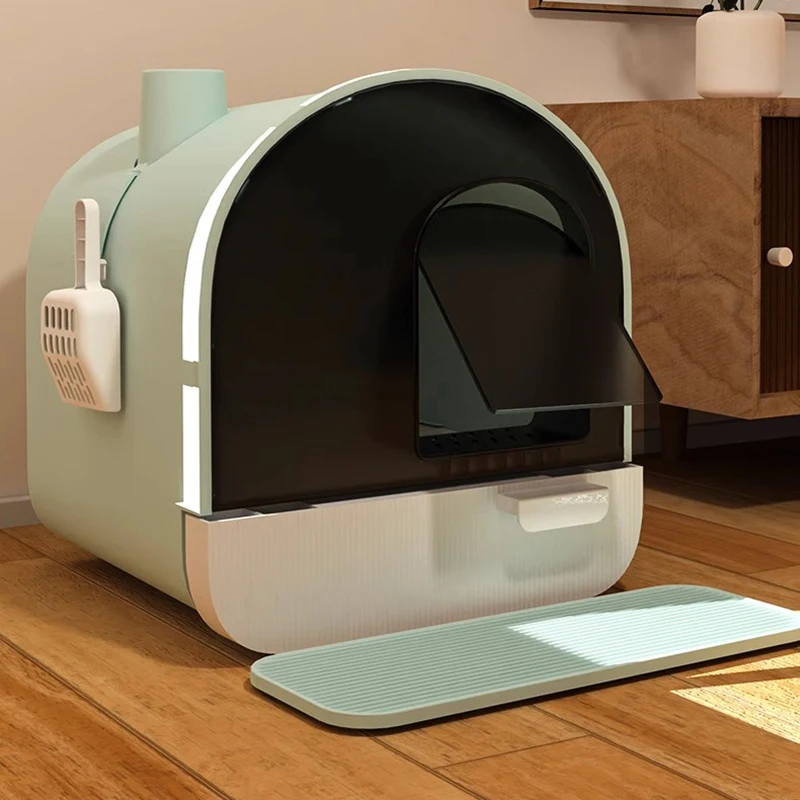 

Large Bed Cat Toilet Box Tray Enclosed Cage Bathroom House Cat Toilet Portable Sand Dryer Cabane Pour Chat Litter Box Furniture