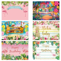 allenjoy aloha happy birthday backdrop flamingo seaside tropical coconut tree party decoration supplies photography background