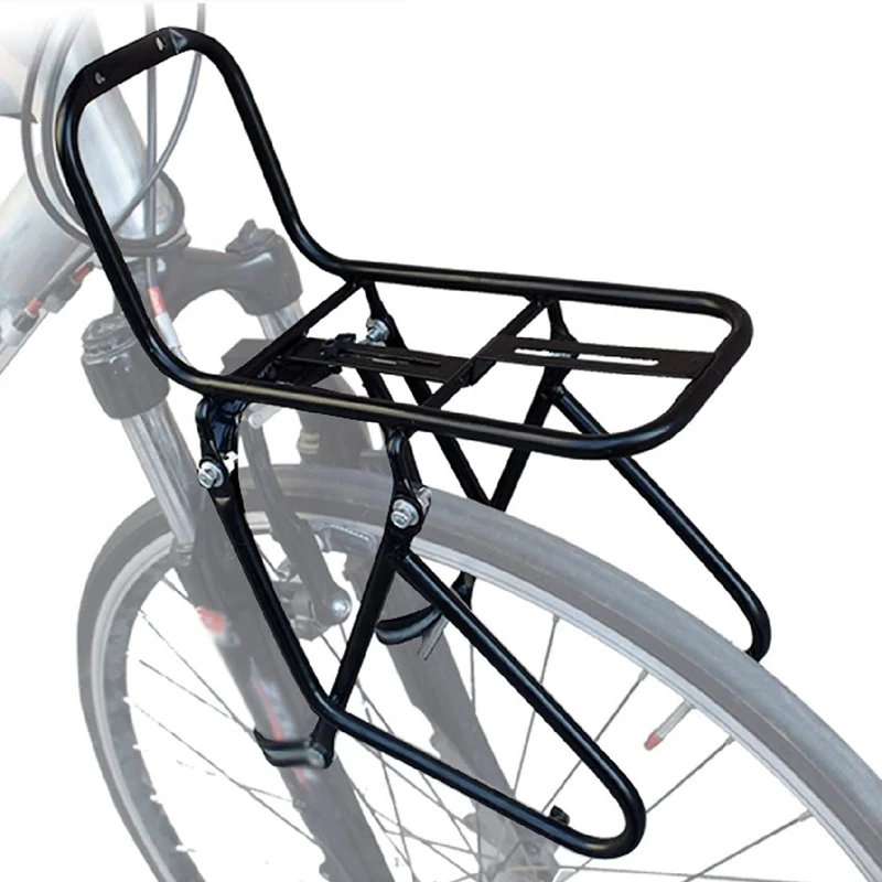 

Bicycle Front Rack, Aluminum Alloy Luggage Touring Carrier Racks 15KG Capacity Mountain Road Bike Pannier Rack