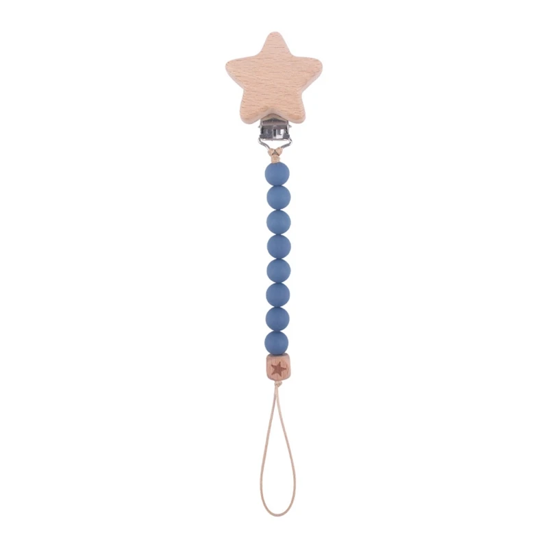 

Baby Pacifier Clip Silicone Pacifiers Holder Chain Beech Teething Toy for Infant Girls Boys Chewing Playing Gift