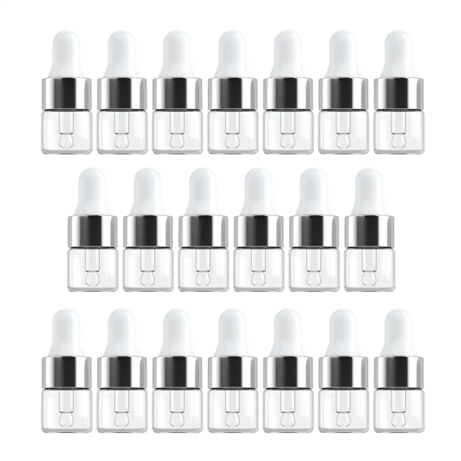 

20x Empty Essential Oil Bottle Refillable Oil Containers Packing Bottle Clear Bottle Portable Dropper Bottles for Travel Massage