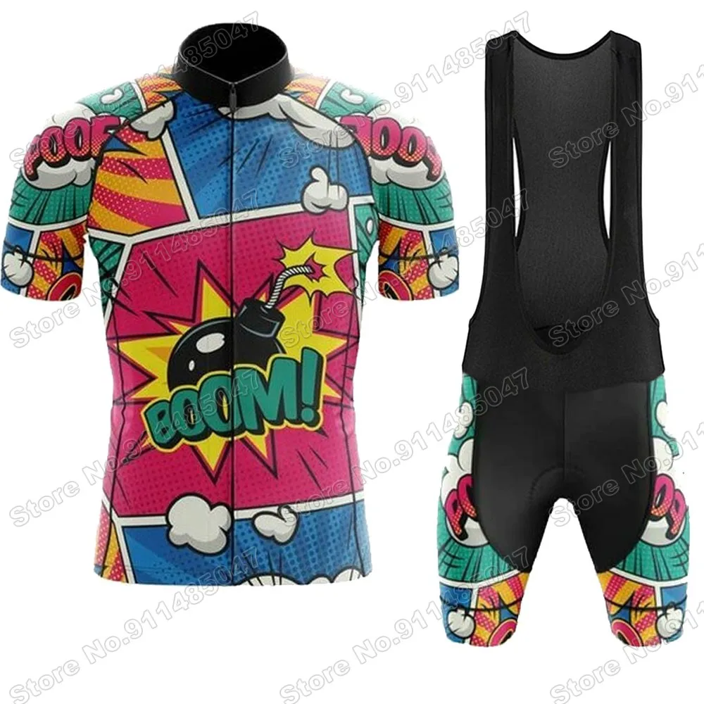

Explosive Comics Maillot 2021 Team Cycling Jersey Set Summer Clothing Mens Road Bike Shirts Suit Bib Shorts MTB Wear Ropa
