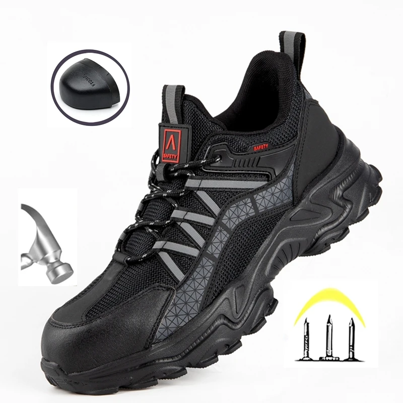 

Men's Safety Shoes Anti Impact Anti Puncture Work Shoes Lightweight And Breathable Safety Shoes Mountain Climbing Safety Boots