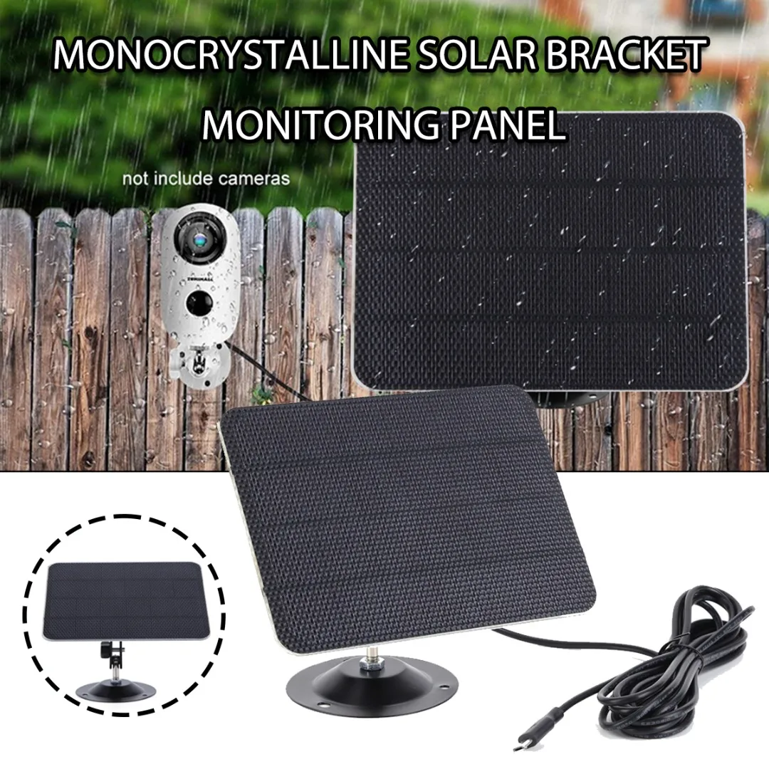 

1 PC 5 W 5V Solar Panel Charger USB Output A-Grade Monocrystalline Silicon Solar Panel For Wireless Outdoor Security Camera
