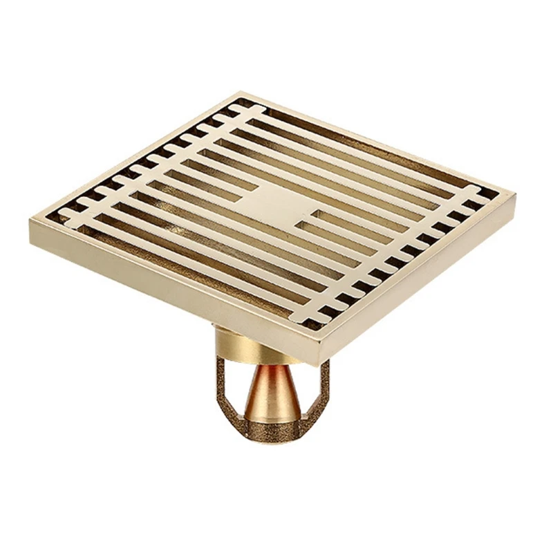 

Bathroom Anti-reflux Floor Drain Quick Drain Square Floor Drain Anti-blocking Brass Drain Stopper Easy to Install