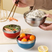 304 stainless steel rice soup bowl anti rust ramen fruit salad mixer bowls kitchen metal camping tableware for home restaurant