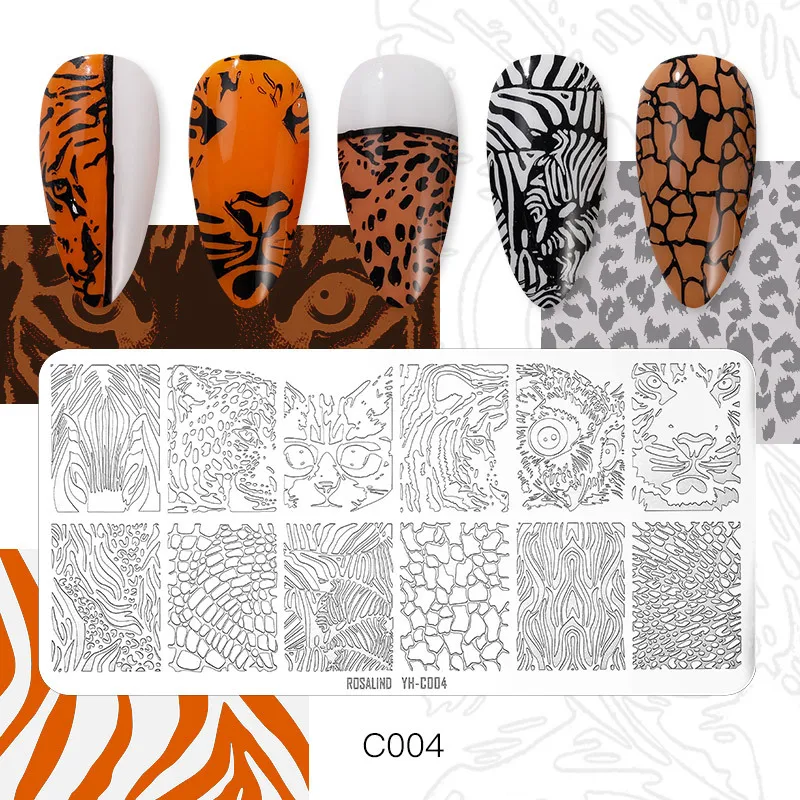 

12*6cm Floral Leaf Image Nail Stamping Plates Cute Animal Image Nail Designs Nail Stamp Templates Nail Art Printing Stencil Tool