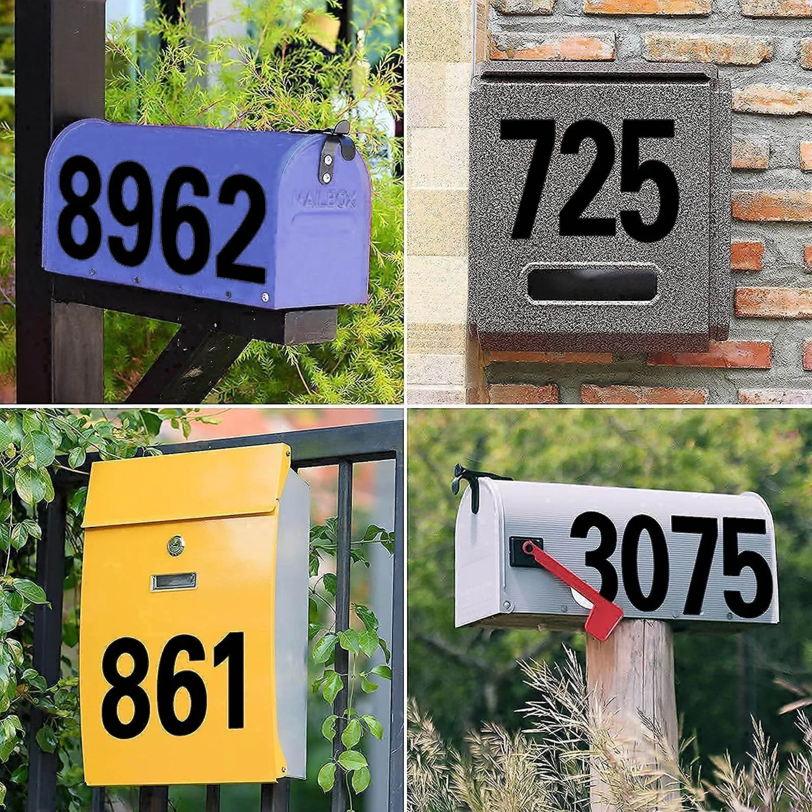 Mailbox Numbers For Outside 5 Sets 0-9 Reflective Number Sticker Strong Self Adhesive Vinyl Address Houses 2/3/4inch - купить по