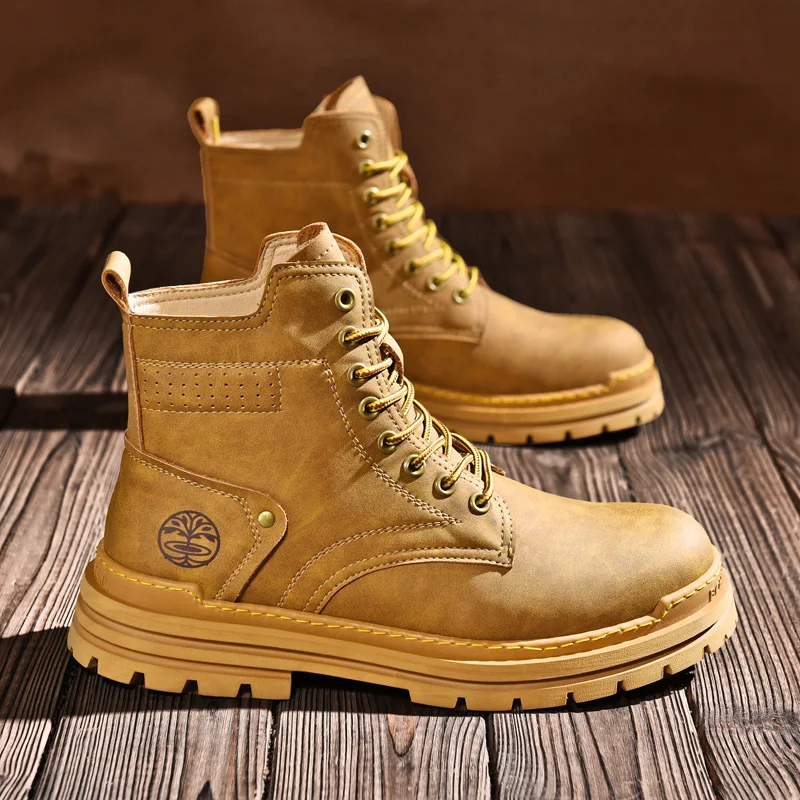 

New Yellow Boots Martin Boots Sports Casual Shoes Mens Outdoor Training Camping Sports Trend Matching Fashion Casual Shoes 39-45