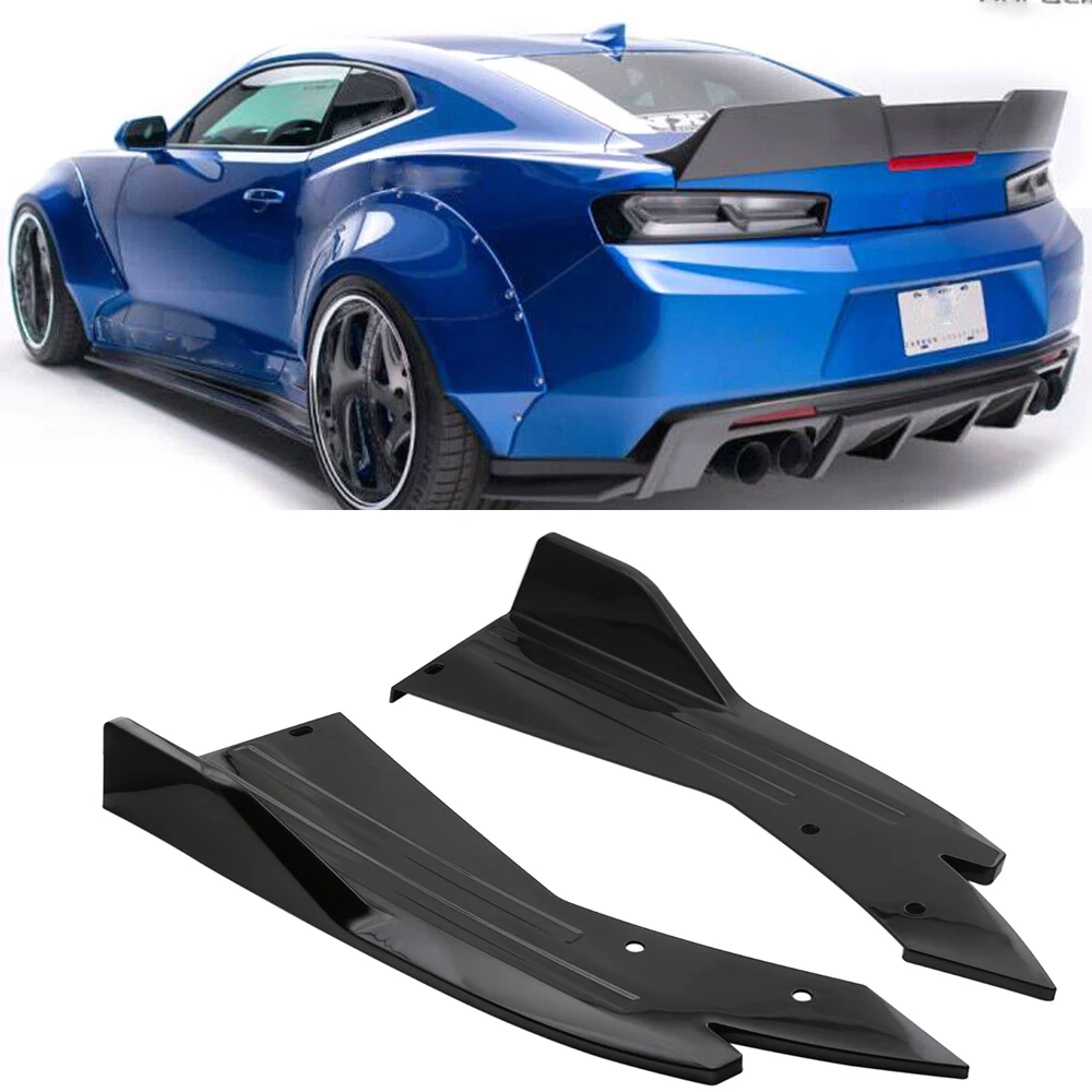 

LAICY 2PCS For Chevrolet Chevy Camaro SS LS LT Car Rear Bumper Lip Diffuser Splitter Canard Protector Front Body Side Skirt Kit