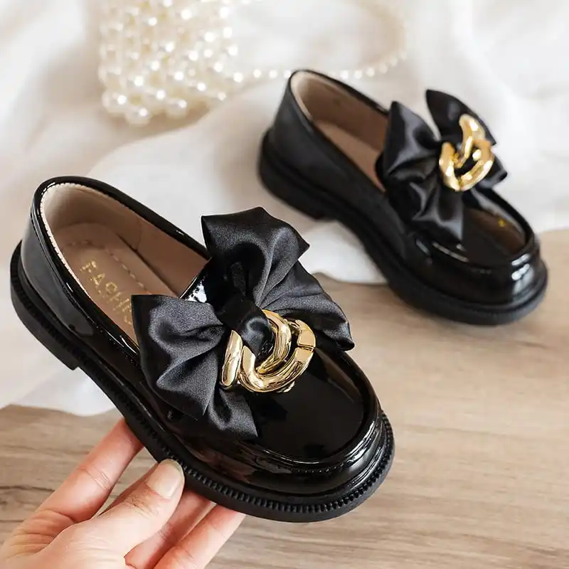 

Girl Princess Shoes Black White Fashion 2022 Mary Jane Girls Shoes Children Casual Shoes Anti-slip Kids School Shoes Size 26-36