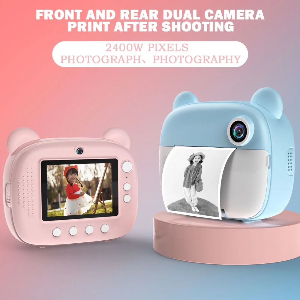 

Children's Instant Print Camera With Thermal Printer Kid Digital Photo Camera Girl's Toy Child Camera Video Boy's Birthday Gift
