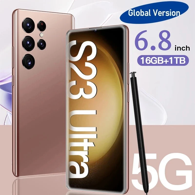 

Global Version S23 Ultra 6.8 HD Screen SmartPhone Original 5G 4G Dual Sim Celulares Android 13 Unlocked 72MP 6800mAh Cell Phone