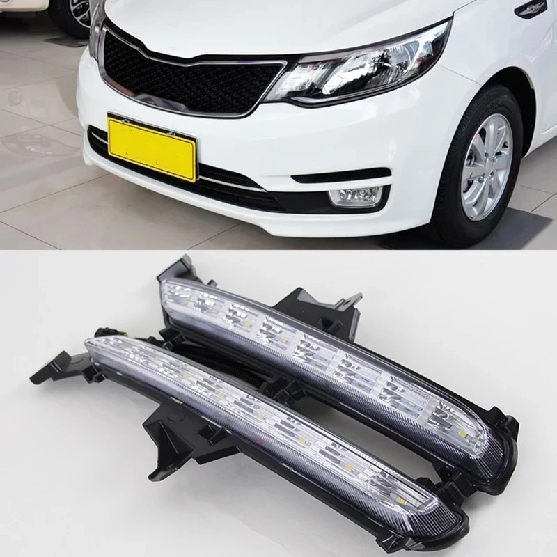 

2Pcs Car Styling DRL Daytime Running Light Fog Lamp For KIA RIO K2 2015 2016