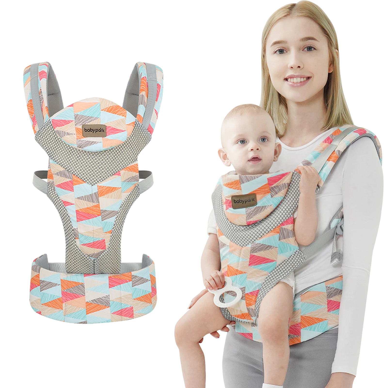3-in-1 Baby Carrier Newborn Hip Seat Kangaroo Bag Infants Front and Back Backpack, 7 - 40 lbs, 6 - 36 Months Baby Accessories