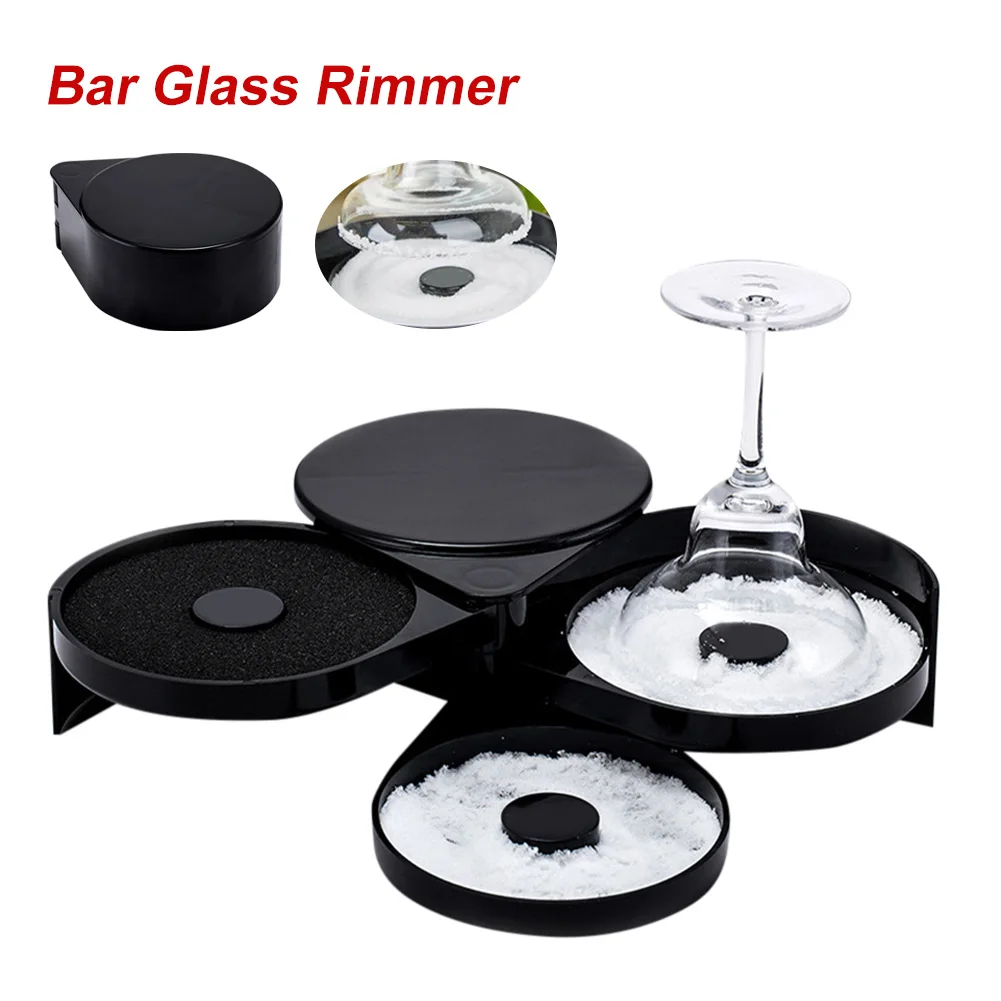 

3 tiers Glass Rimmer durable Rotating Bartender Sugar Bar ABS Practical Lime Juice Glass Salt Cocktail Home Barware Tool
