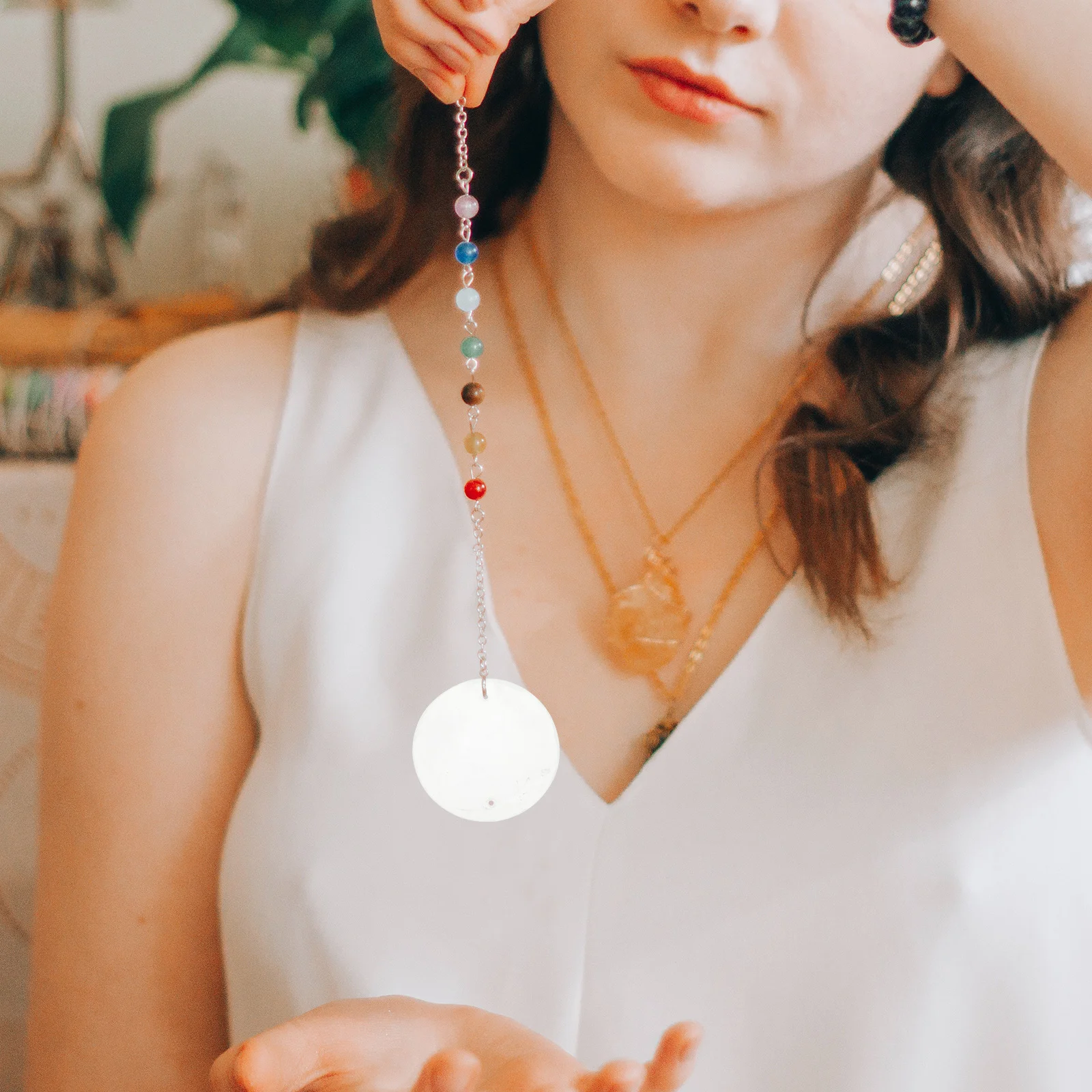 100 шт. бусины для браслетов плоские круглые ракушки ювелирные изделия